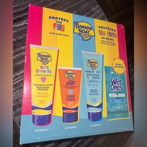 NEW/SEALED Banana Boat Suncare Pack - Sunscreen x3 & Wet Ones Wipes